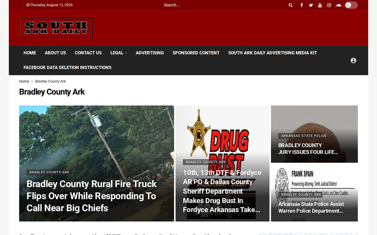 Bradley County arrest news in the South Ark Daily county section